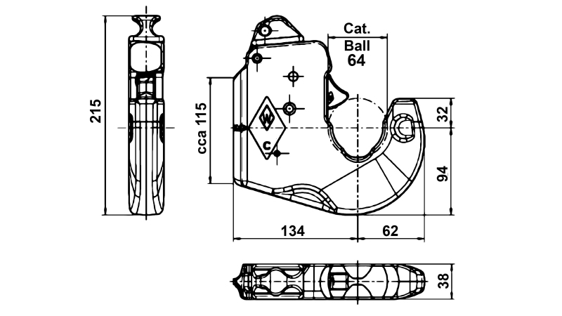 GANCHO DE ENGATE RÁPIDO AUTOMÁTICO KAT.3 WALTERSCHEID