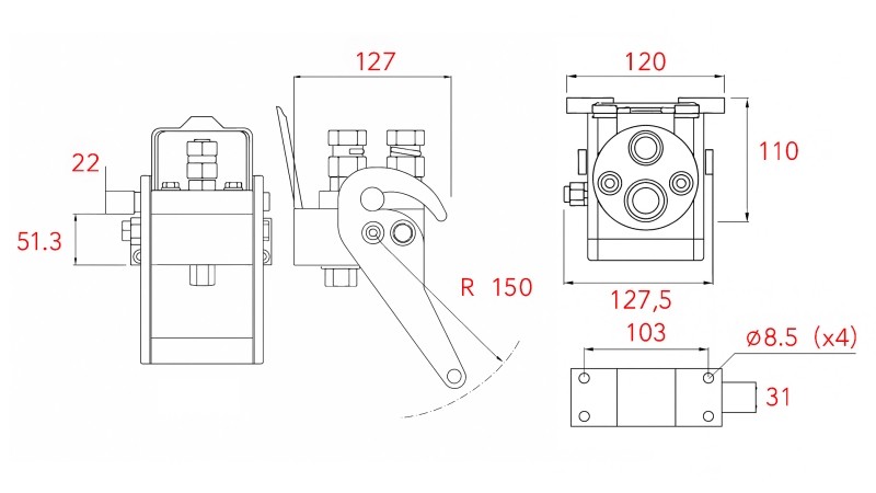ACOPLAMENTO MULTI-FASTER 2wie BSP 3/8 PARTE FIXA