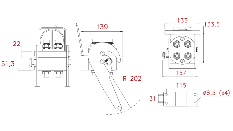 ACOPLAMENTO MULTI-FASTER 4 VIAS BSP 3/8 PARTE FIXA