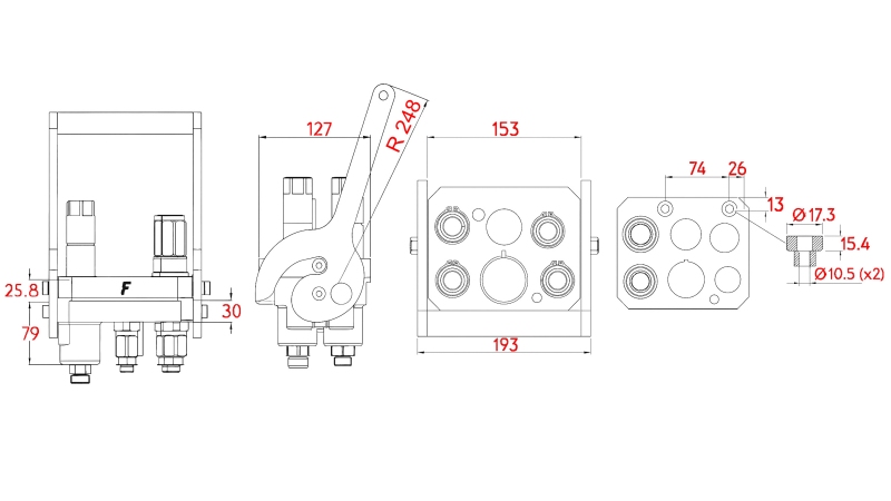 ACOPLAMENTO MULTI-FASTER 3PLV 5VIAS BSP 3×3/8 2×9/16 PARTE MÓVEL