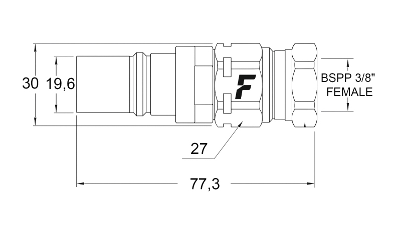 CONECTOR RÁPIDO MACHO PARA MULTI-FASTER 3/8 PARTE MÓVEL
