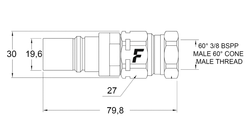 CONECTOR RÁPIDO MACHO PARA MULTI-FASTER PARTE MÓVEL
