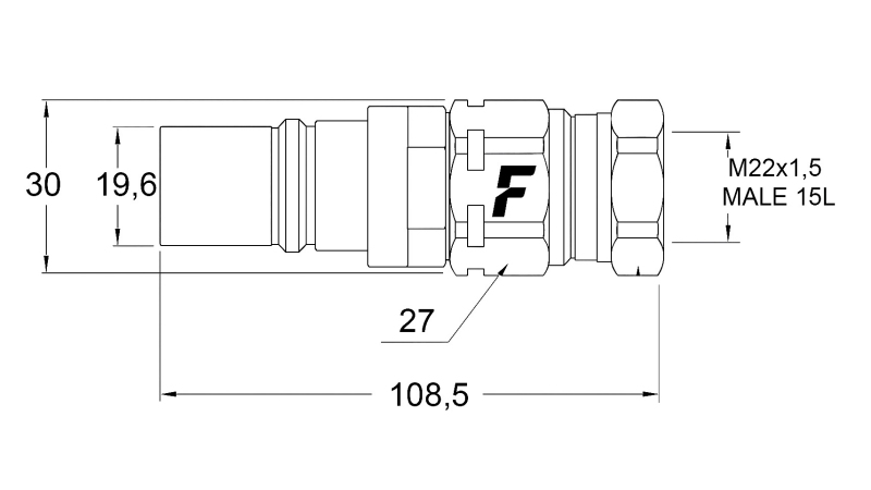CONECTOR RÁPIDO MACHO PARA MULTI-FASTER 3/8 PARTE MÓVEL