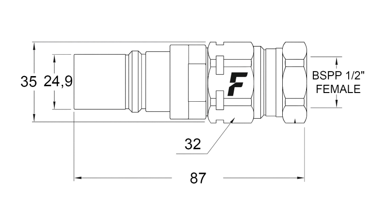 CONECTOR RÁPIDO MACHO PARA MULTI-FASTER 1/2 PARTE MÓVEL