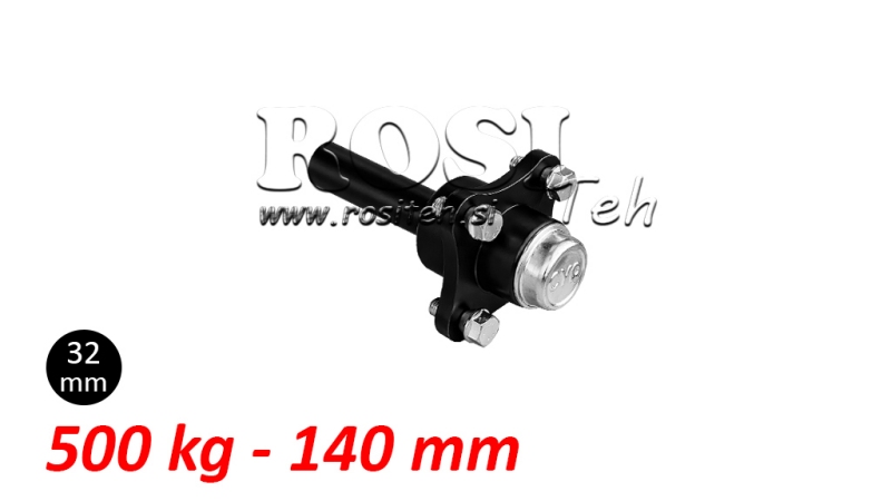 SEMI-EIXO SEM FREIOS - 500 kg (4 PARAFUSOS) - 140 mm