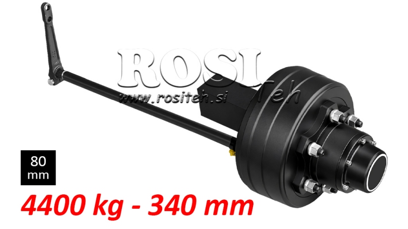 SEMI-EIXO COM FREIOS - 4400 kg (6 PARAFUSOS) - 340 mm