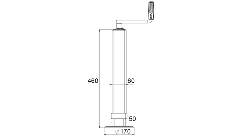 PERNA DE APOIO ROSCADA (ALTURA 460 mm - CURSO 320 mm) - 800 kg