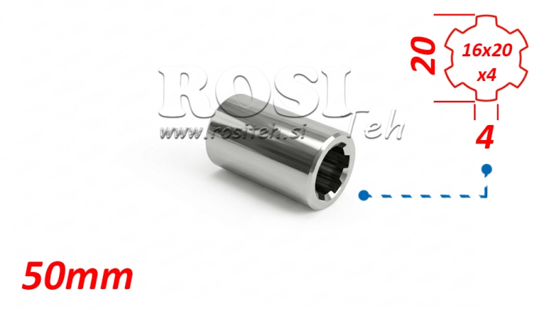 ADAPTADOR CARDÃ BUCHA 16x20x4 (6 ESTRIAS) (50 mm)