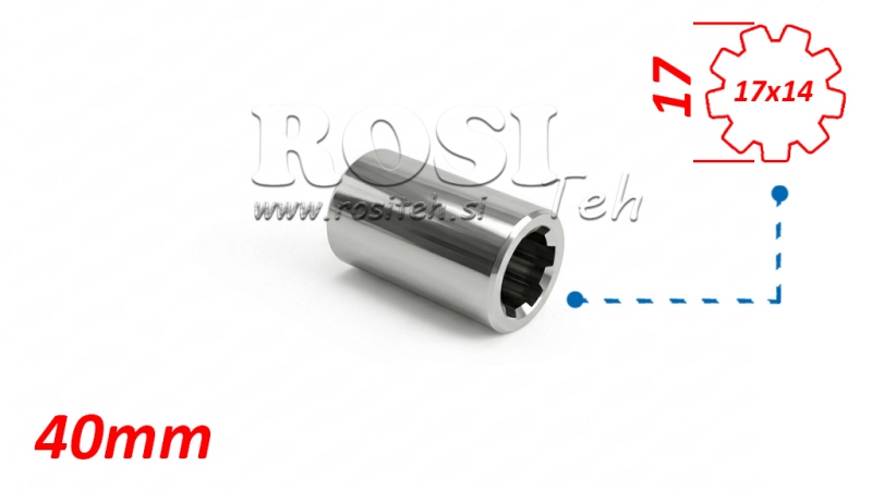 ADAPTADOR CARDÃ BUCHA 17x14 (9 ESTRIAS) (40 mm)