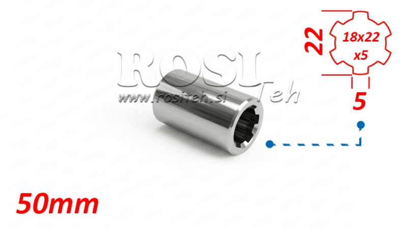 ADAPTADOR CARDÃ BUCHA 18x22x5 (6 ESTRIAS) (50 mm)