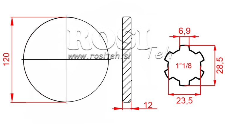 ADAPTADOR CARDÃ COM FLANGE 1-1/8 (120 mm)