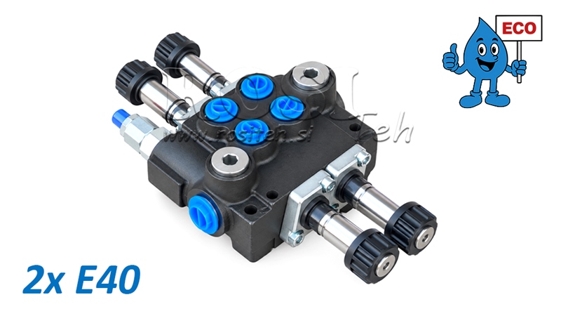 ELETROVÁLVULA HIDRÁULICA (SEM BOBINAS) – DISTRIBUIDOR DE 2 SECÇÕES 2xE40 ECO