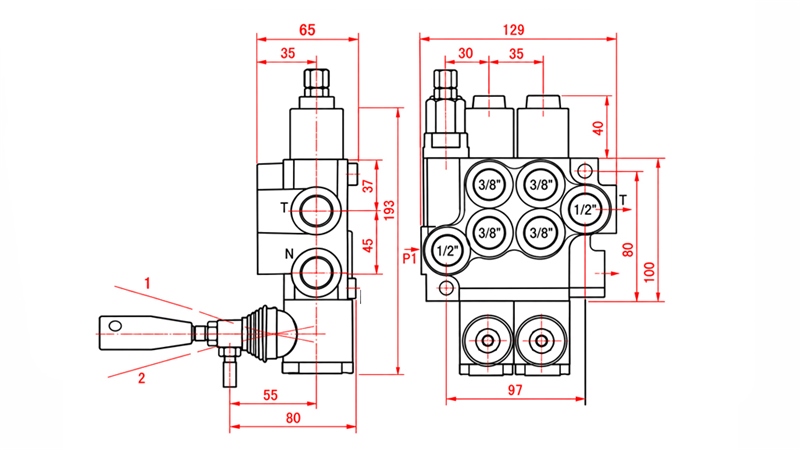 VÁLVULA HIDRÁULICA MANUAL – DISTRIBUIDOR DE 2 SECÇÕES 2xR40 ECO