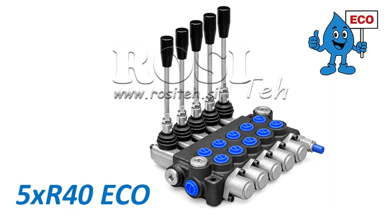 VÁLVULA HIDRÁULICA MANUAL – DISTRIBUIDOR DE 5 SECÇÕES 5xR40 ECO