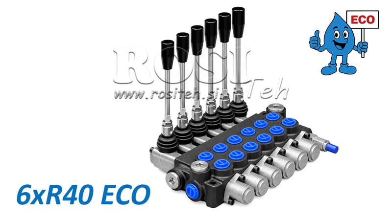 VÁLVULA HIDRÁULICA MANUAL – DISTRIBUIDOR DE 6 SECÇÕES 6xR40 ECO