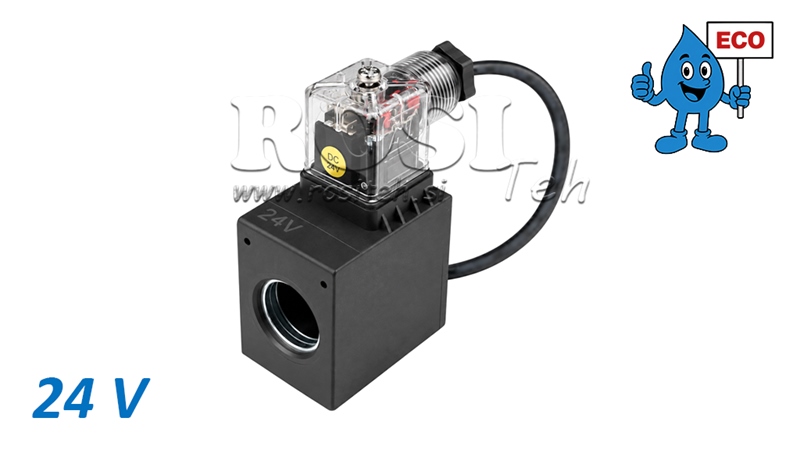 BOBINA ELETROMAGNÉTICA 24V PARA ELETROVÁLVULA HIDRÁULICA E80 ECO