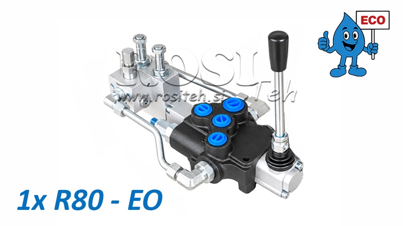 VÁLVULA HIDRÁULICA ELETRO-MANUAL (SEM BOBINAS) – DISTRIBUIDOR DE 1 SECÇÃO 1xR80-EO ECO