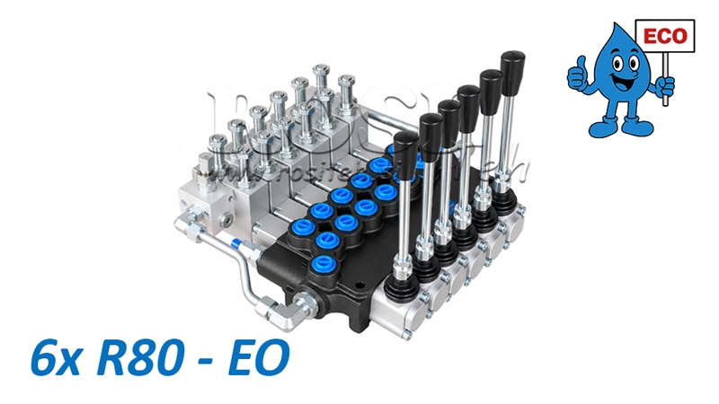VÁLVULA HIDRÁULICA ELETRO-MANUAL (SEM BOBINAS) – DISTRIBUIDOR DE 6 SECÇÕES 6xR80-EO ECO