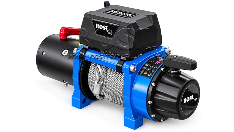 12 V GUINCHO ELÉTRICO RS-8000 - 3620 KG - CABO DE AÇO - ECO