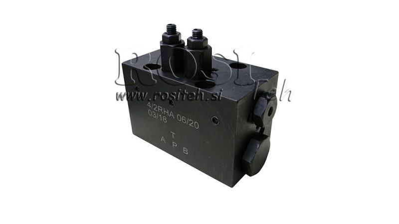 VÁLVULA HIDRÁULICA MECÂNICA ROTATIVA PARA ESCOVA HLEVSKE CETOP3 4/2 RHA