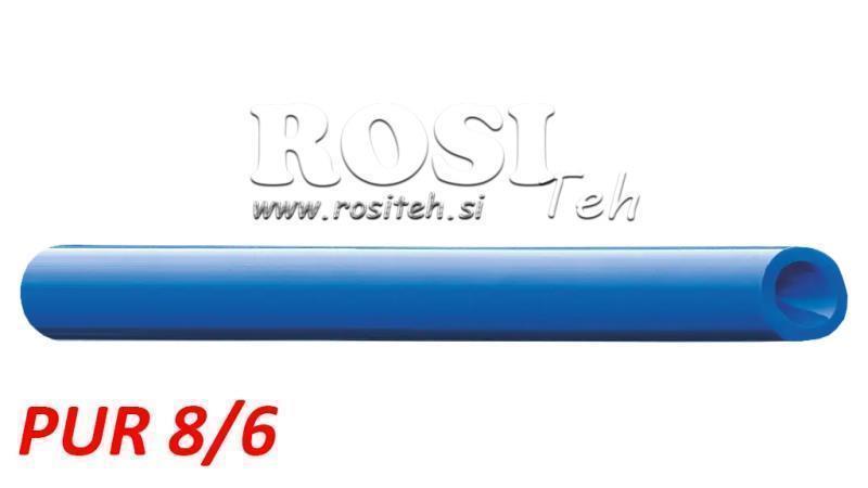 MANGUEIRA DE AR POLIURETANO PU 8/6 PUR AZUL