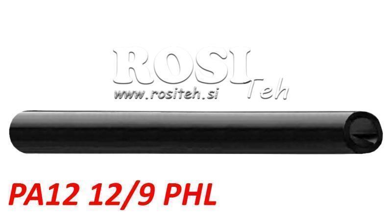 PA 12/9 PA12PHL TUBO DE AR PRETO POLIAMIDA DIN74324