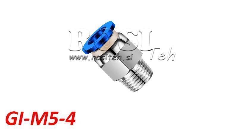 PLUG PNEUMÁTICO CONECTOR RETO TPA COM ROSCA GI-M5-4