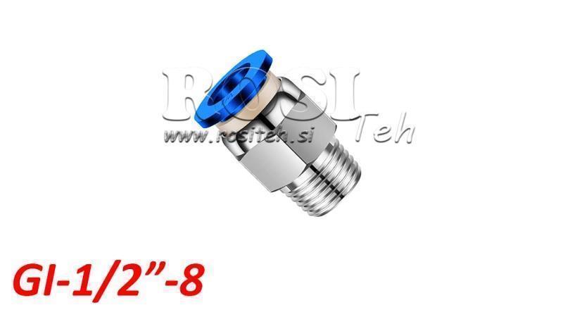 PLUG PNEUMÁTICO CONECTOR RETO TPA COM ROSCA GI-012-8