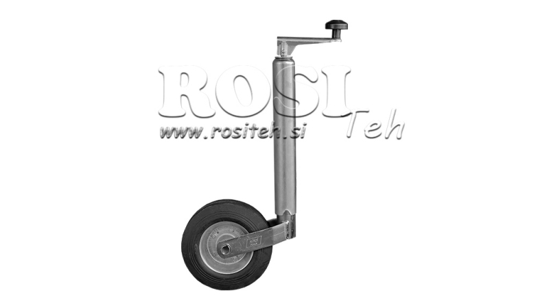 BRAÇO LATERAL ROSCADO COM RODA PARA REBOQUES 220MM 150KG