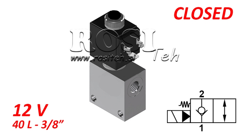 VÁLVULA 2-VIAS 3/8 (NC) 12V - 40LIT