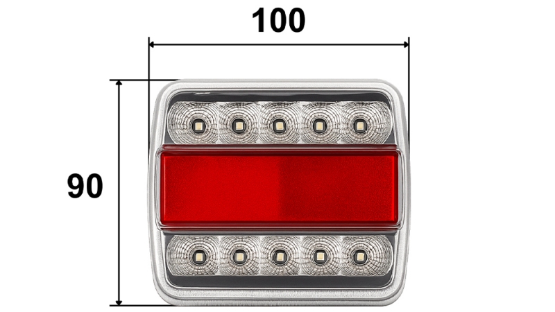 LUZ TRASEIRA LED PARA REBOQUE COMBINADA 4 FUNÇÕES 12V BRANCA