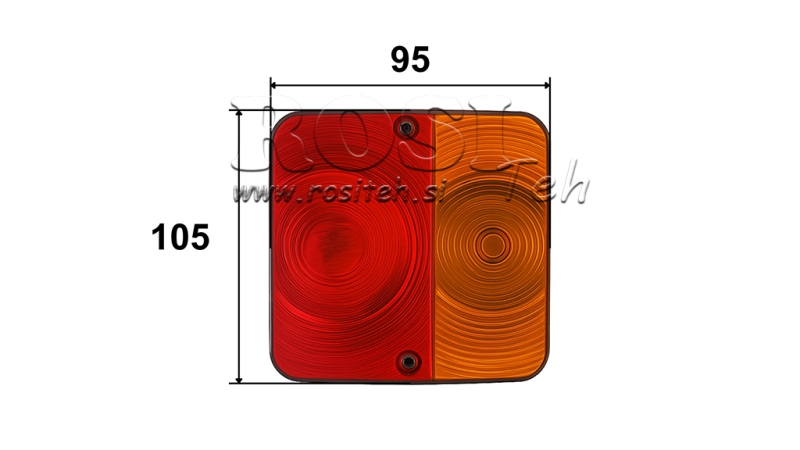 LUZ QUADRADA TRASEIRA 2 POSIÇÕES