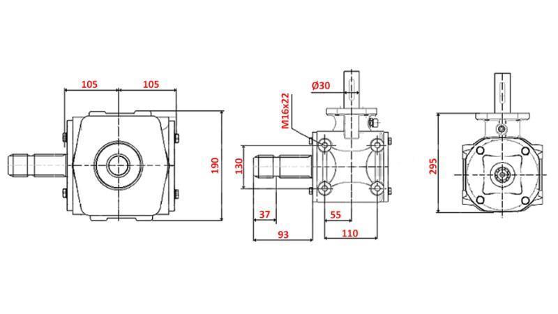 REDUTOR DE ÂNGULO 1:1.56 (56HP-43kW)