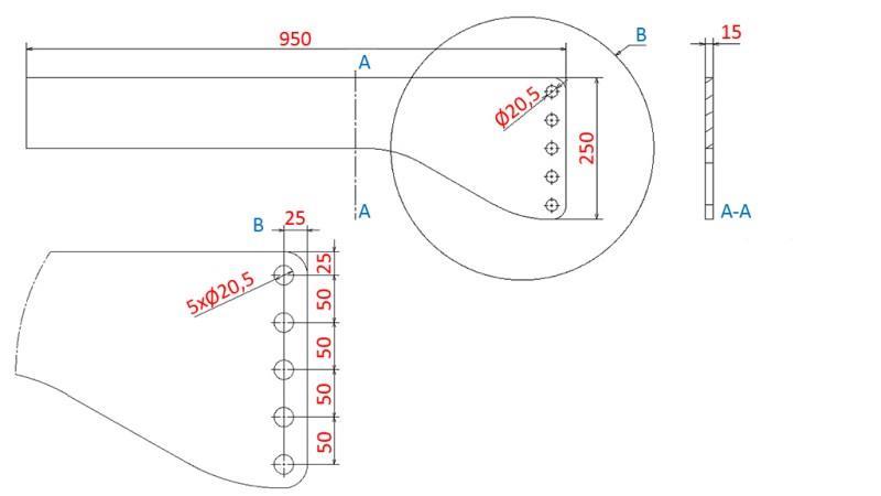 MONTAGEM UNIVERSAL (900mm) HIDRÁULICA FRONTAL PARA TRACTOR 1500kg