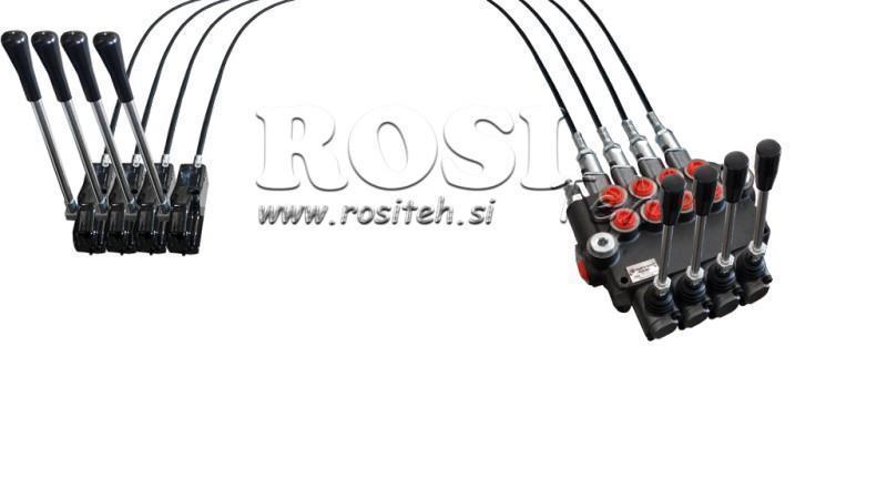 JOYSTICK DE DUPLA MANIVELA 3 m VÁLVULA HIDRÁULICA 4xP40 litros