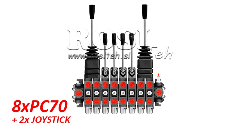 VÁLVULA HIDRÁULICA 8XPC70 + 2X JOYSTICK