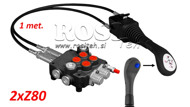 JOYSTICK 1x BOTÃO - CABO BOWDEN 1 m + VÁLVULA HIDRÁULICA 2xZ80