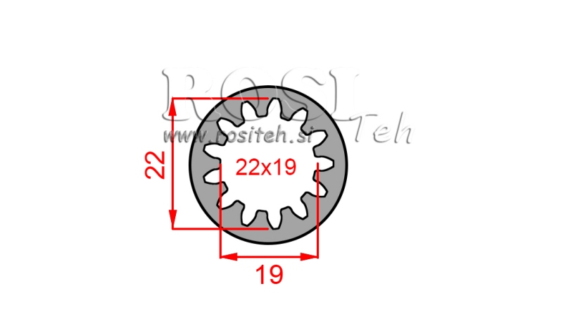 ADAPTADOR CARDÃ BUCHA 22x19 (13 ESTRIAS) (45 mm)