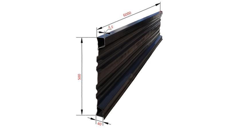 PAINEL LATERAL PARA REBOQUE DUMP 6 MET. - ALTURA 500 mm