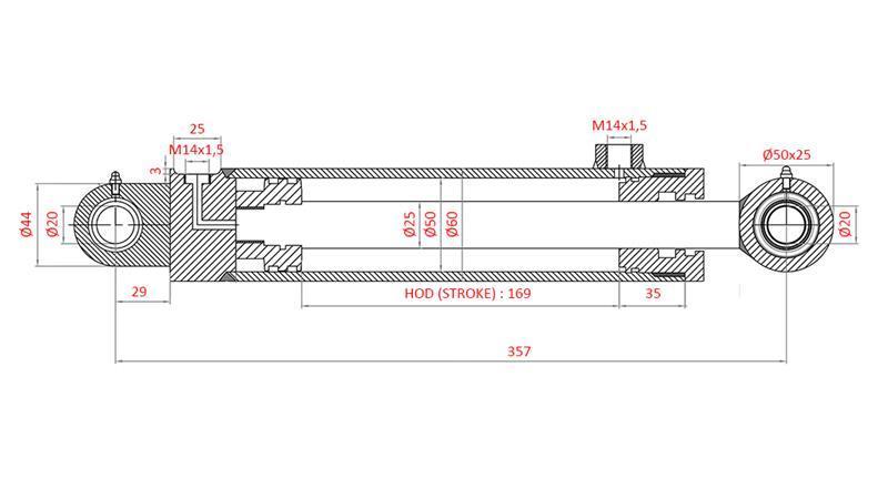 CILINDRO DE DIREÇÃO HIDRÁULICA FIAT-NEW HOLLAND OEM-4997919, 4998944, 4998945, 5110840, 5125262