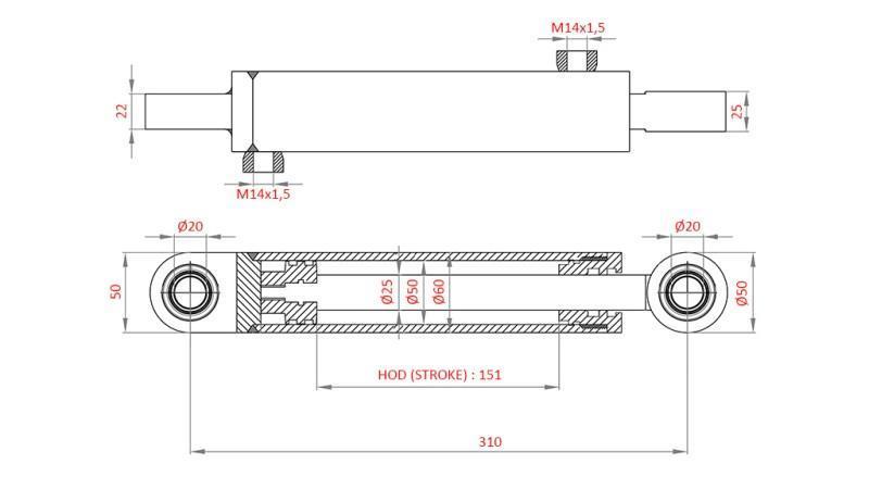CILINDRO DE DIREÇÃO HIDRÁULICA FIAT-NEW HOLLAND OEM-5189995