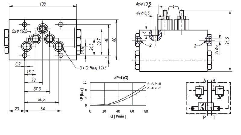 VÁLVULA HIDRÁULICA MECÂNICA ROTATIVA PARA ESCOVA HLEVSKE CETOP5 4/2 RHA