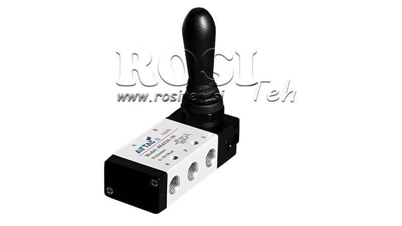 PNEVMATSKI ROČNI VENTIL 5/2 1/4 PRT-0852-ARV VRAČANJE Z VZMETJO