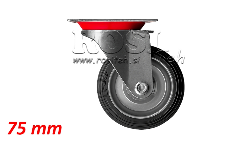 RODA 75mm COM BASE GIRATÓRIA