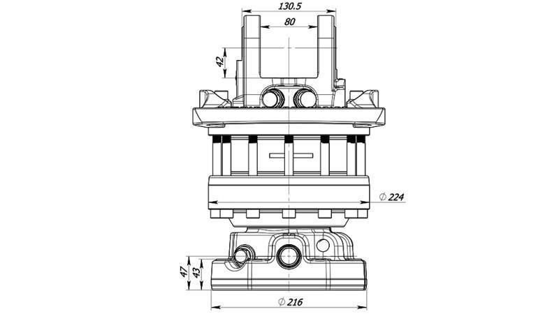 ROTATÓRIO HIDRÁULICO 10000/5000 KG COM FLANGE 2PR
