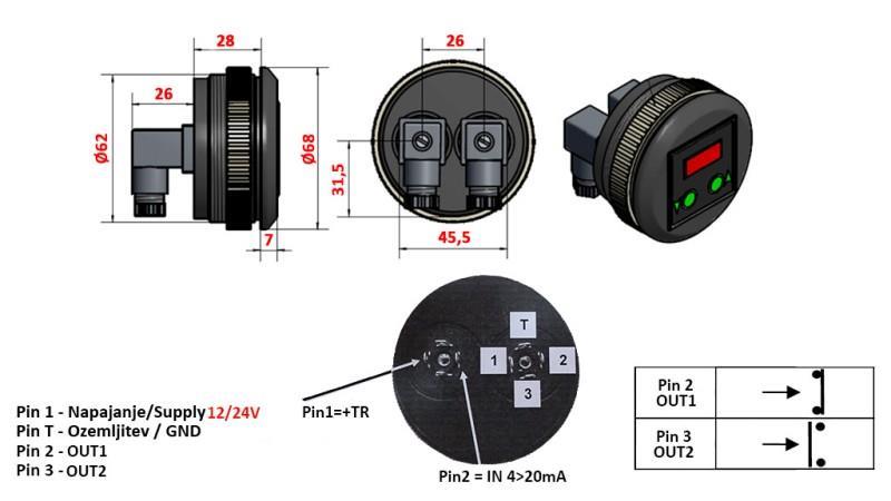 CHAVE DE PRESSÃO ELETRÔNICA COM MANÔMETRO KD59 0-400 BAR
