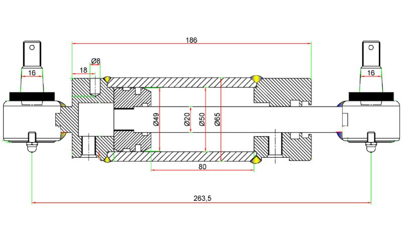 CILINDRO DE DIREÇÃO HIDRÁULICA JOHN DEERE OEM-AM147173