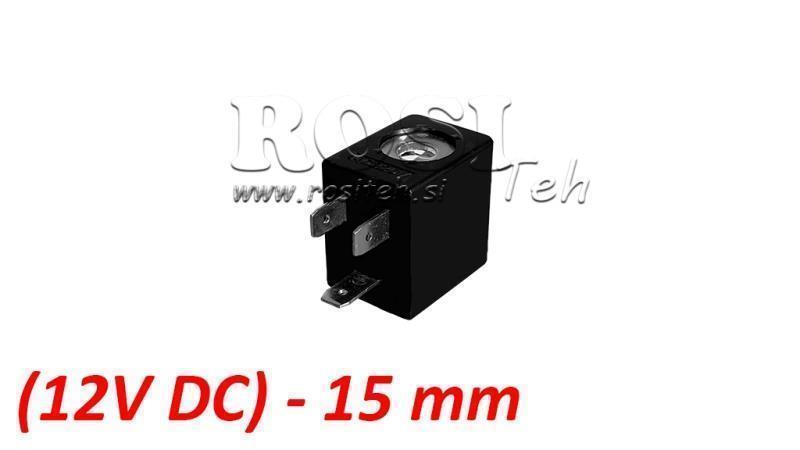 (15) BOBINA ELETROMAGNÉTICA 12V DC 2.5W PARA VÁLVULA PNEUMÁTICA 1/8