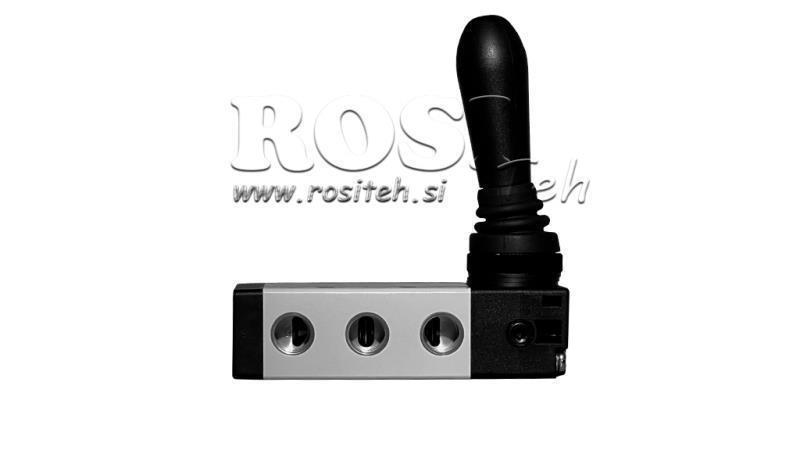 PNEVMATSKI ROČNI VENTIL 5/2 1/4 PRT-0852-ARV VRAČANJE Z VZMETJO