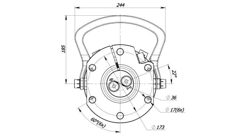 ROTATÓRIO HIDRÁULICO 6000/3000 KG COM FLANGE